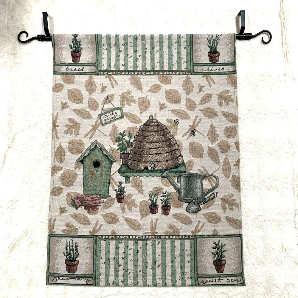 Pfaltzgraff Naturewood Beehive Garden Tapestry Wall Hanging With Rod Iron Rod - Picture 2 of 8